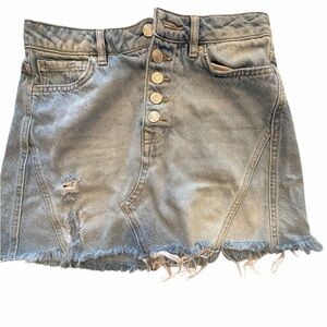 We the Free Free People Distressed Denim Mini Skirt size 24